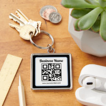 Redigerbar QR-kod & text med ljusblå kant