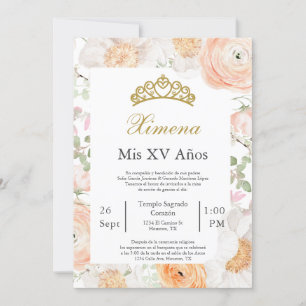 Redigerbar Quinceañera-inbjudan Inbjudningar