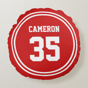 Redigerbar Rand och Färg Sporty i bakgrunden Rund Kudde