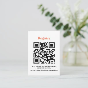 Redigerbar registerkort med QR-kod, inbjudan