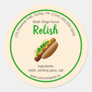 Redigerbar Relish-etikett Runt Klistermärke