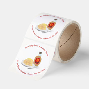 Redigerbar Ren lönnsiraop och pannkakor Runt Klistermärke