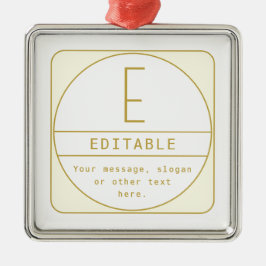 Redigerbar retro-moder designmall Gold & White Julgransprydnad Metall