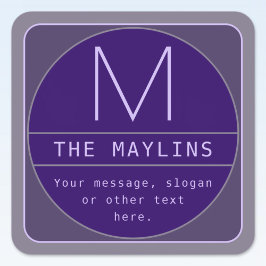 Redigerbar Retro-moder Designmall | Lila Fyrkantigt Klistermärke