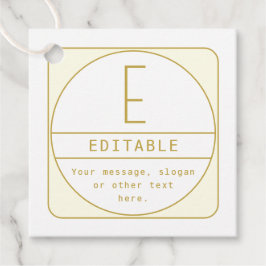 Redigerbar retro-moderndesignmall Gold & White Gåvor Etiketter