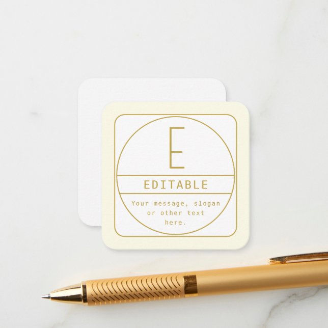 Redigerbar retro-moderndesignmall Gold & White Tilläggskort (Fram/Back In Situ)