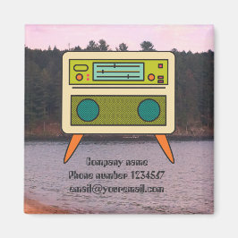 Redigerbar Retro Radio Magnet för Varumärkesbyggan