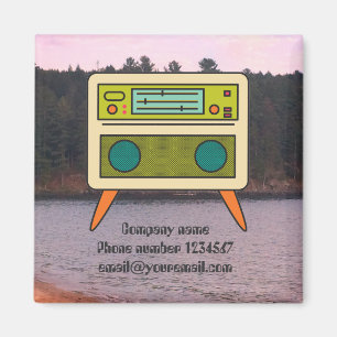 Redigerbar Retro Radio Magnet för Varumärkesbyggan
