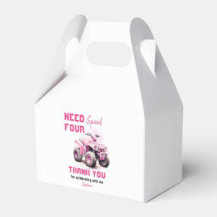 Redigerbar Rosa ATV Bike Birthday Presentaskar