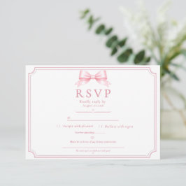 Redigerbar Rosa Bröllopsfest Elegant Båge RSVP OSA Kort