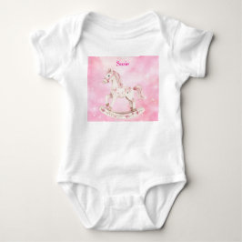 Redigerbar rosa chinoiserie-babydräkt t shirt