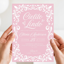 Redigerbar Rosa Cielito Lindo-inbjudan, Cielito Inbjudningar