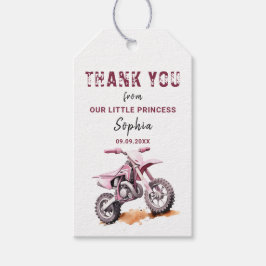 Redigerbar Rosa Dirt Bike Birthday Presentetikett