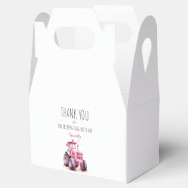 Redigerbar Rosa Tractor Birthday Gable Box Presentaskar