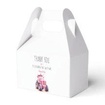 Redigerbar Rosa Tractor Birthday Gable Box