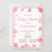 Redigerbar rosa tuta ballerina inbjudan