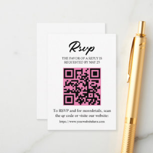 Redigerbar RSVP-kort med QR-kod, inbjudan insats