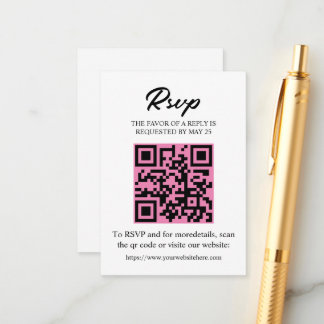 Redigerbar RSVP-kort med QR-kod, inbjudan insats