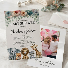 Redigerbar Safari Baby Shower-inbjudan med foto Inbjudningar