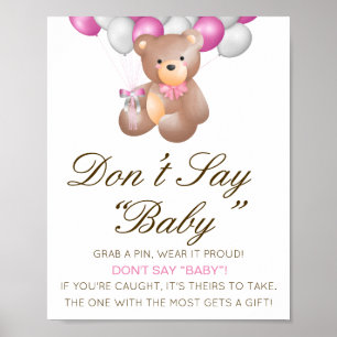 Redigerbar Säg inte att Baby signerar, ta bort en Poster