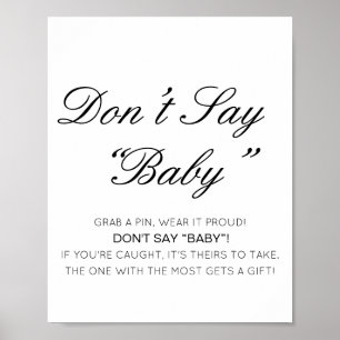 Redigerbar Säg inte att Baby signerar, ta en stift Poster
