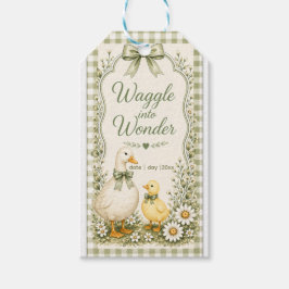 Redigerbar Sagegrön Blommig Bebis-fest Presentetikett