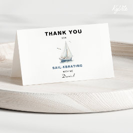 Redigerbar Sail-Ebrate Födelsedag Tack-kort Tack Kort