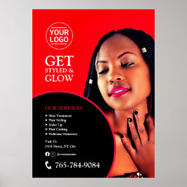 Redigerbar Salon Services-projektionsyta Poster