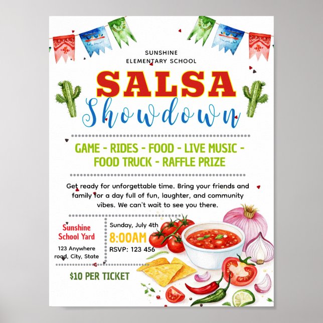 Redigerbar salsa-showdown-flyer poster (Framsidan)