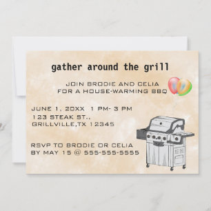 Redigerbar Samlas runt grillen BBQ Inbjudningar