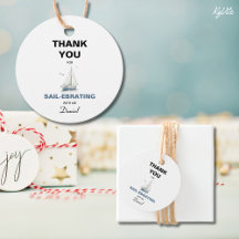 Redigerbar segelbåt Nautical Favor/ Tack-Märkre