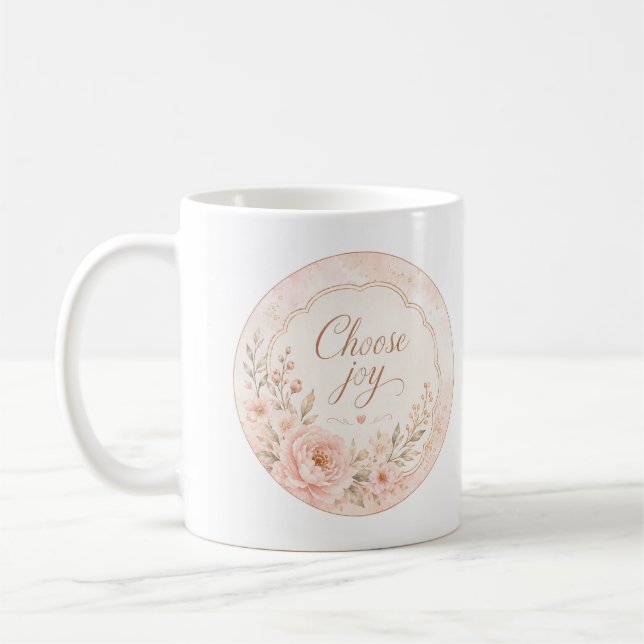 Redigerbar siden trädgård Söt pastell blomkruk mug Kaffemugg (Vänster)
