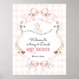 Redigerbar Silly Goose Baby Shower Rosa Båge Poster