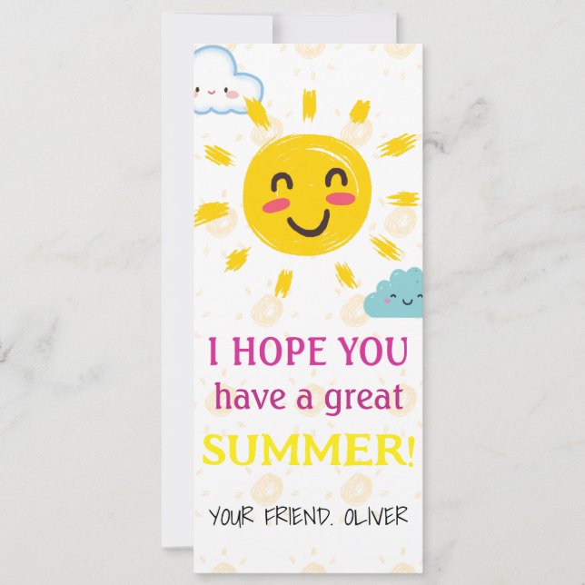 Redigerbar Sista Skoldagen sommar-kort Julkort (Framsida)