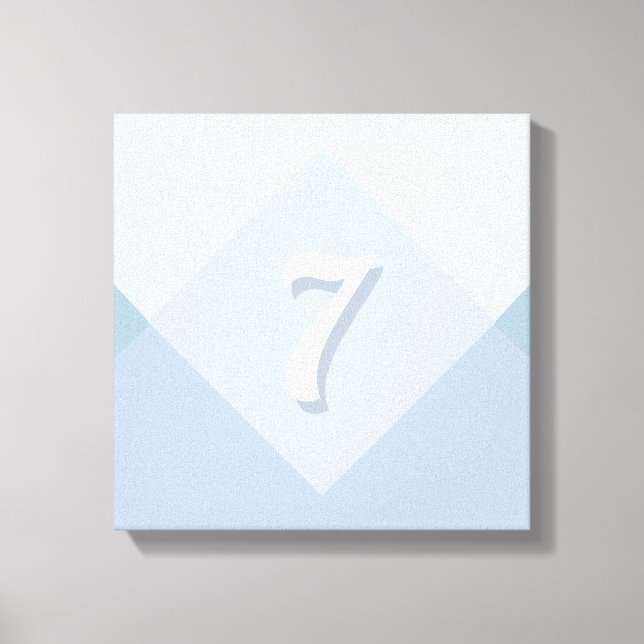 Redigerbar sju på Silver-blå Abstrakt Canvastryck (Framsida)