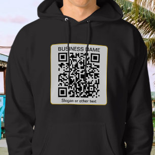Redigerbar skannbar QR-kod + Ditt företagsnamn Hoodie