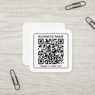 Redigerbar skannerbar QR-kod + ditt företag Namn Fyrkantigt Visitkort