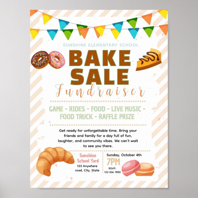 Redigerbar smörgåsförsäljning fundraiser flygblad poster (Framsidan)