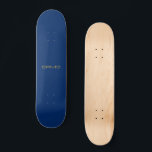 Redigerbar Snyggt | Guld och marinblått Mini Skateboard Bräda 18,5 Cm<br><div class="desc">Snyggt anpassade text,  redigera som du vill!</div>
