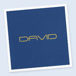 Redigerbar Snyggt | Guld och marinblått Pappersservett