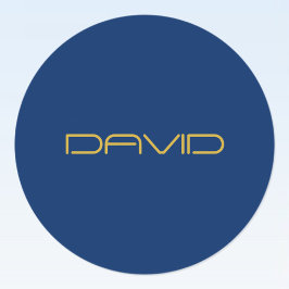 Redigerbar Snyggt | Guld och marinblått Runt Klistermärke