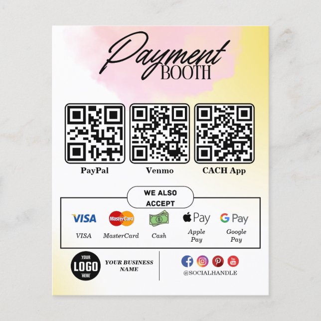 Redigerbar sökning för att Betala signering - QR-k Flygblad (Framsidan)