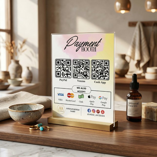 Redigerbar sökning för att Betala signering - QR-k Flygblad (Editable QR Code Payment Flyers - Customizable CashApp Venmo Sign)