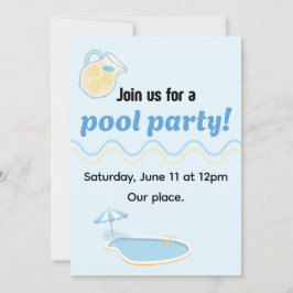 Redigerbar sommar poolparty inbjudan