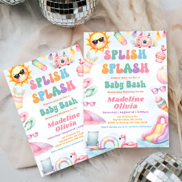 Redigerbar sommarfest Splish Splash Baby Shower  Inbjudningar