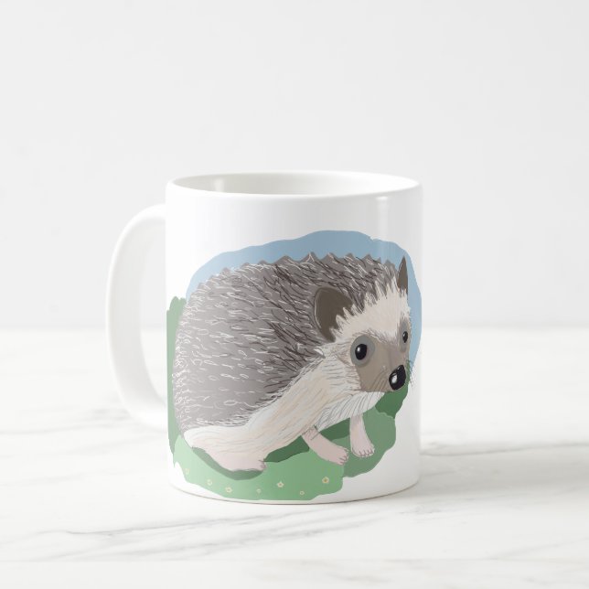 redigerbar söt baby Hedgehog Kaffemugg (Framsida vänster)