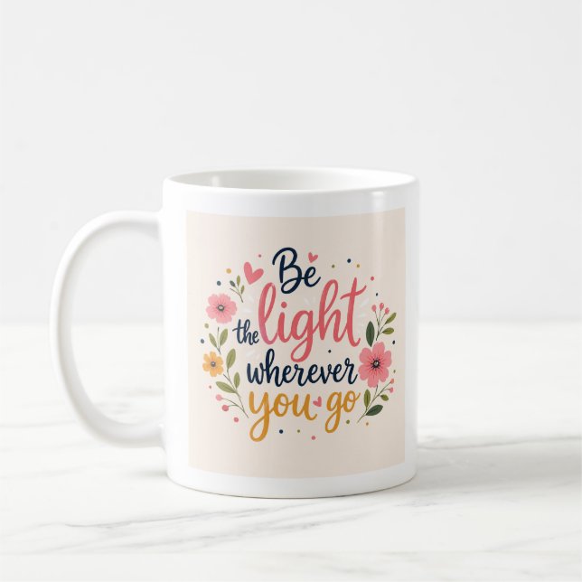 Redigerbar söt blommig kaffemugg (Vänster)