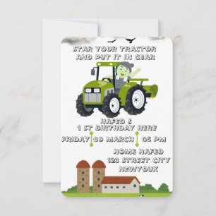 Redigerbar Starta din traktor 1-årsdag Animerad