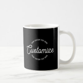 Redigerbar Stilig Kursiv & Modern Cirkulär Text Kaffemugg