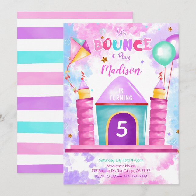 Redigerbar studs inbjudan (Fram/baksida)